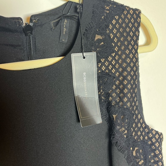 BCBGMaxAzria Leandra Black Lace Mini Dress Sz 10 - Picture 7 of 11